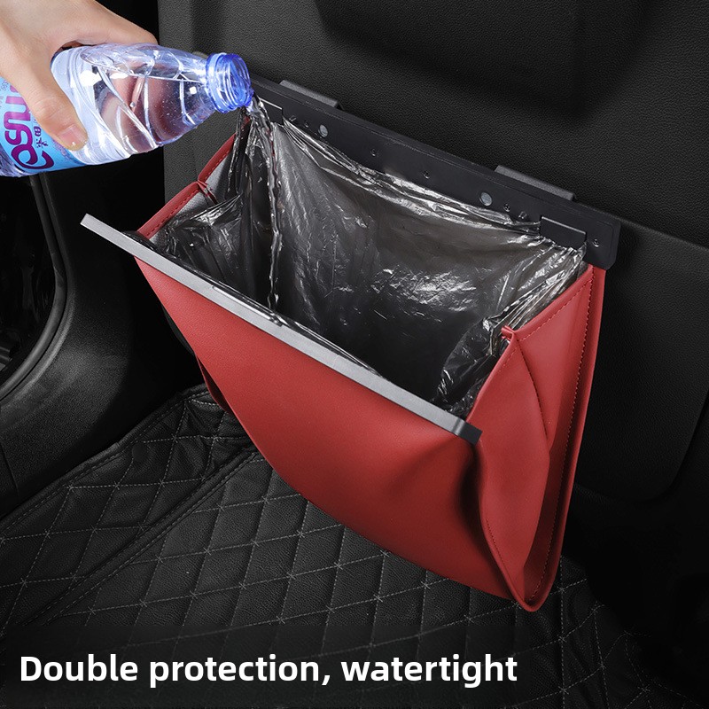 1 個の車用レザーゴミ袋、後部座席の背もたれに吊るす磁気吸収 - Leather Cleaner Interior のレビューと価格